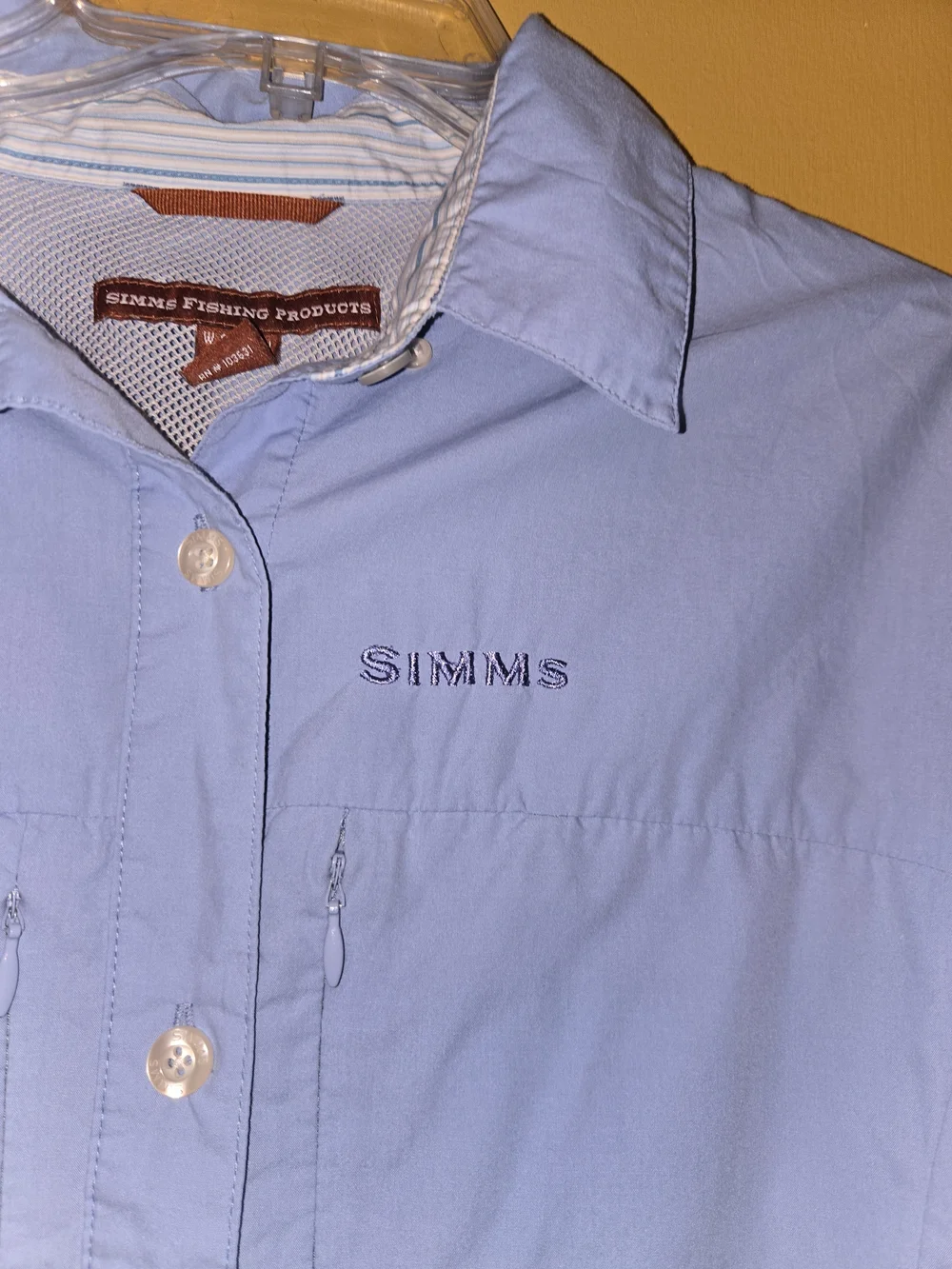 Simms Blue COR3 Vented Fishing Button Down Shirt - Picture 5 of 8